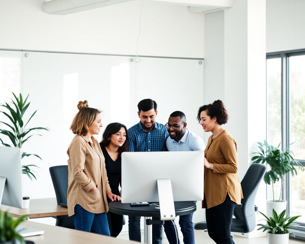 Team of web developers collaborating